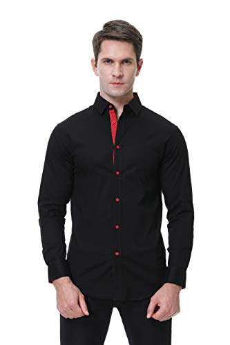 Alex Vando Men's Black Dress Shirt Alex Vando Men's Black Dress Shirt
